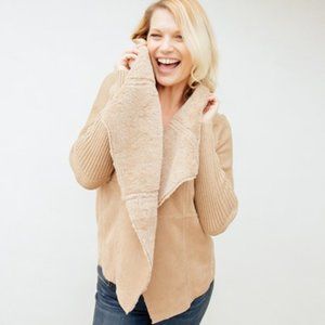 NWOT faux suede jacket with fur